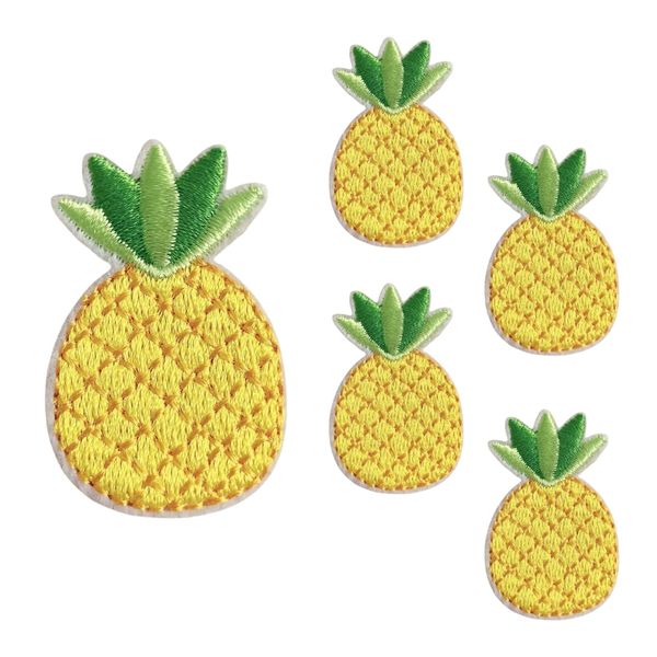 ND-0196-R02-pineapple-A Fashionable Iron Patch Velcro Applique Embroidery Patch