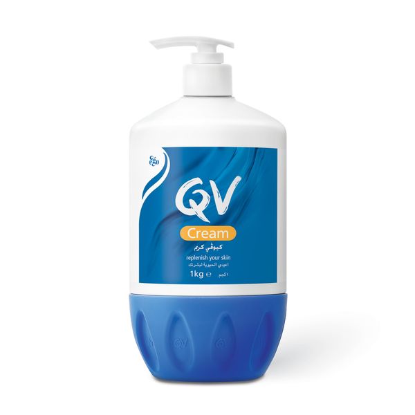 QV Cream 1050g Pump, 24 Hour Moisturisation, Ideal for Dry Skin Conditions, such as Eczema, Psoriasis and Dermatitis