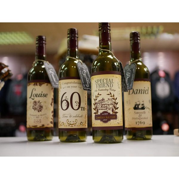 Mulberry Studios Sandra Wine Label, 2 Front and Back Labels and 2 Tags