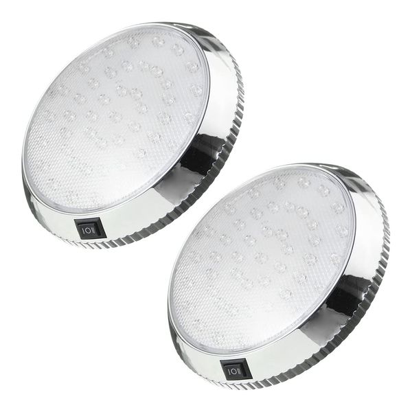 NAVESO RV Interior Light, 2 Pcs 12V LED Ceiling Dome Roof Light 46 LED， Caravan Interior Lighting With ON/OFF Switch, Interior Spot Lights for Campervan, Motorhome, Vehicle, Boat, Trailer, Marine