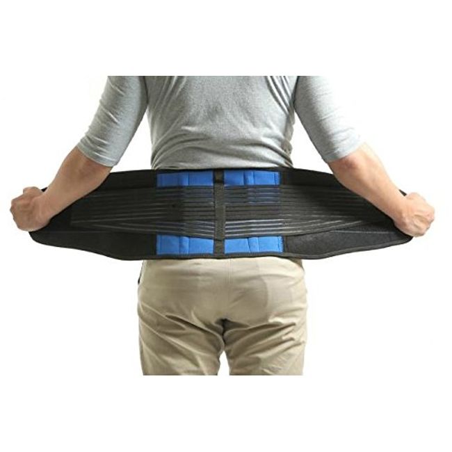 Neoprene DLX Belt Dbl Pull Lumbar Lower Back Support Brace Pain Relief  (S-4XL)