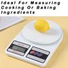 PNJB White Electronic Digital Kitchen Scale, Multi- Function With Tare Option, (Sf-400), LCD Screen, Ideal For Measuring Cooking Or Baking Ingredients
