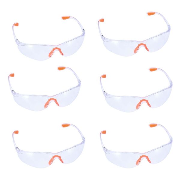 NUDFSY 6 PCS Safety Goggles Eyewear Safety Specs Clear Eye Protection Glasses Protective Safety Glasses for Work Personal Protective Equipment Security Glasses Anti Dust/Scratch/Mist/Wind