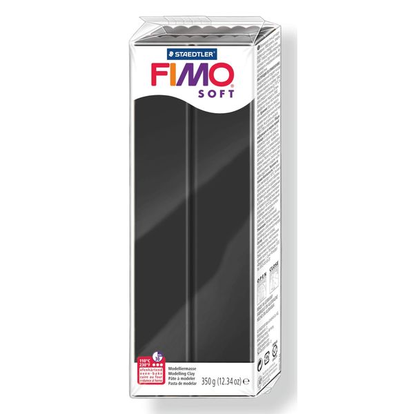 STAEDTLER Fimo Soft 8022-9 Oven Hardening Modelling Clay 350g - Black