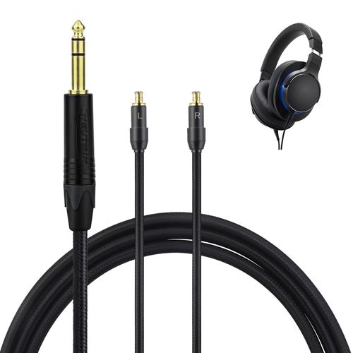 okcsc TCSR9 Re-Cable A2DC Headphone Cable for Earphone Headphone for Audio-Technica, Fits ATH-ADX5000, ESW950, SR9, AP2000TI, ATH-AWAS, ATH-WP900 OFC 4 Core Length 2.0m 6.35mm