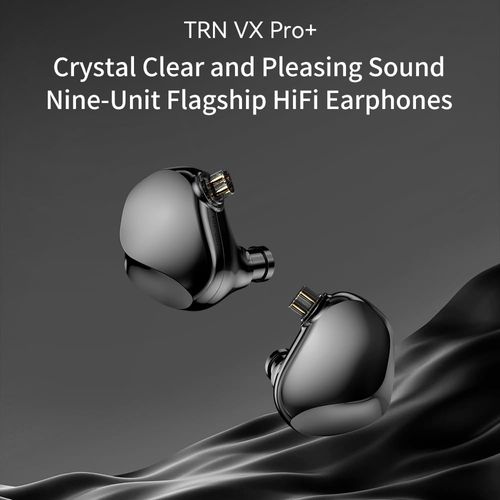 LEAUDIO TRN VX PRO+ 1DD+8BA Flagship HiFi Earphones with Detachable Cable (black without mic)