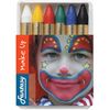 6 Theater Make-up Crayons in Plastic Box New
