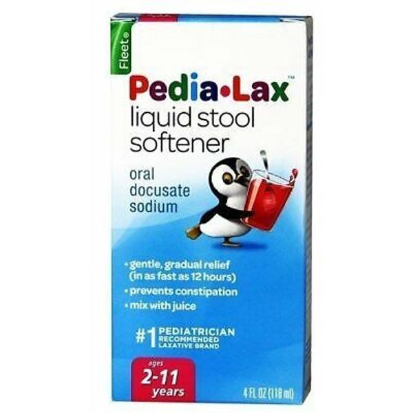 Fleet Pedia Lax Liquid Stool Softener Docusate Sodium Fruit Punch Flavor 4 oz