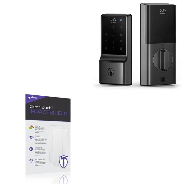 BoxWave Screen Protector Compatible with eufy Security Smart Lock C210 - ClearTouch ImpactShield (2-Pack), Impenetrable Screen Protector Flexible Film