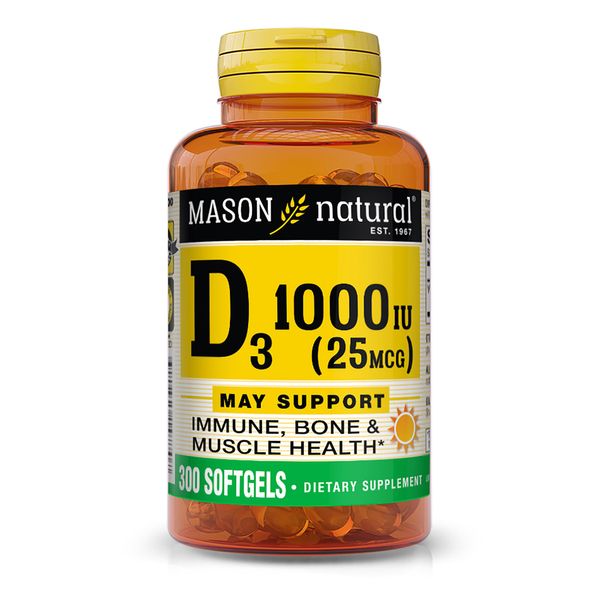 Mason Vitamins D 1000 IU Softgels, 300 Count