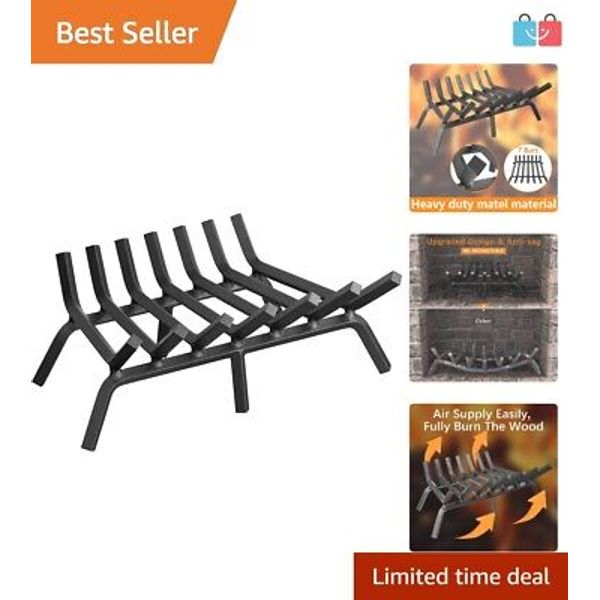 Sturdy 24-Inch Wrought Iron Fireplace Grate – Anti-Rust Finish for Lasting Use