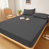 Microfibre Fitted Sheets Luxurious Easy Care Super Soft All Year Round Bed Sheets (Charcoal, Double)