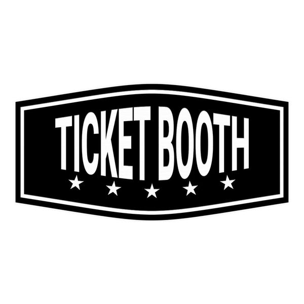 Fancy Ticket Booth Sign (Black) - Large