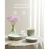 Glacier Plates and Bowls Sets + 3 Pcs Ocean Rectangular Serving Platter, 15-Piec