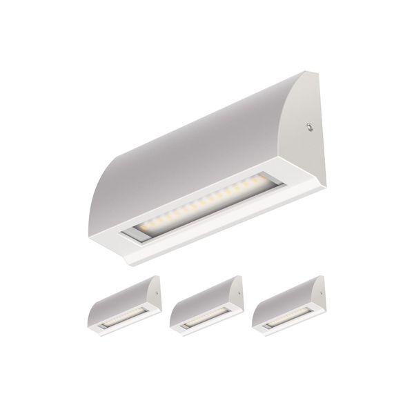 ledscom.de 4 LED Wall Light/Staircase Light SEGIN for Outdoors, IP54, Flat, Downlight matt, Angular, 3.8 W, 265lm, Warm White