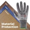 Scan Cut Resistant Level D Gloves, PU Palm, Conforms to EN 388, Size XL