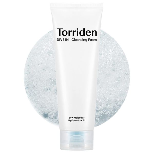 Torriden DIVE-IN Cleansing Foam Face Wash 5.07 fl oz, Hydrating Daily Facial Cleanser for All and Sensitive Skin, with Hyaluronic Acid, Panthenol, Allantoin | Vegan and Cruelty Free Korean Skin Care