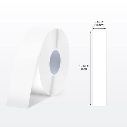 Label Maker Tape SUPVAN E10 Adapted Label Print Paper Refill Size Continous 0.59inx19.68ft Thermal Laminated Waterproof Self-Adhesive Multipurpose Labeling Tape Replacement