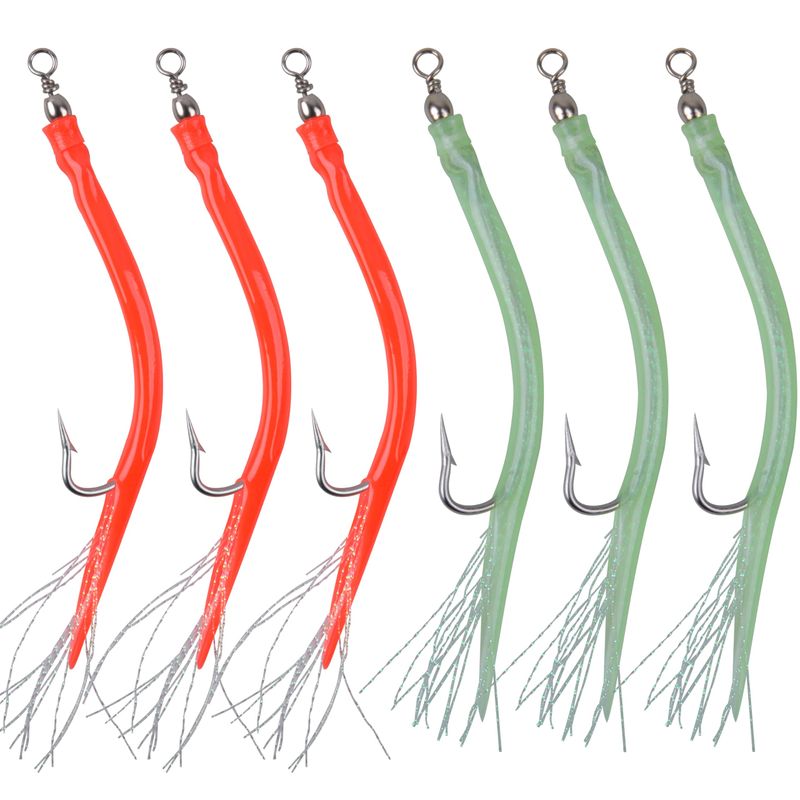 Striped Bass Trolling Tube Lures,6pcs Saltwater Cod Rig Tube Teasers ...