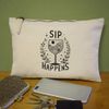 'Sip Happens' Canvas Clutch Bag/Accessory Case (CL00040615)