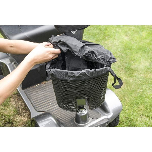 SpeedwellStar Waterproof Mobility Basket Liner and Cover Scooter Black Handles Front Fitted Bag