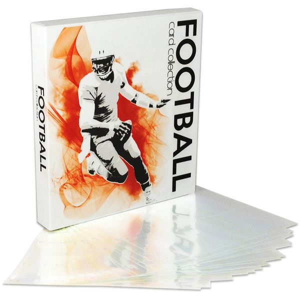 UniKeep Football Themed Trading Card Collection Binder with 20 Nine Pocket Trading Card Pages. Additional Pages Can Be Added.