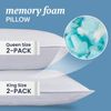 Queen/Standard Size Memory Foam (Adjustable Fill) Bed Pillows Set of 2 - Cooling