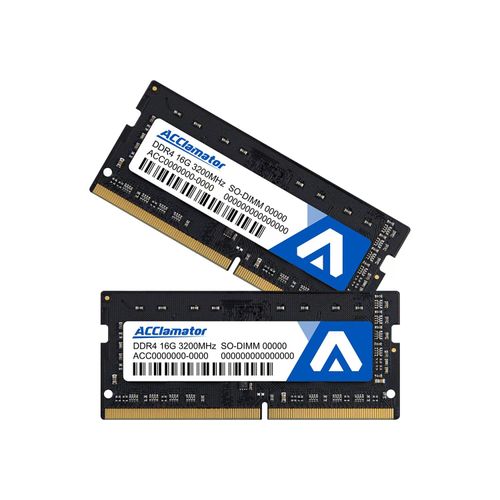 Acclamator DDR4 32GB Kit (2x16GB) 3200MHz PC4-25600 CL22 (2933MHz or 2666MHz) Unbuffered Non-ECC 1.2V SODIMM 260-Pin Laptop Notebook PC Computer Memory Module Ram Upgrade
