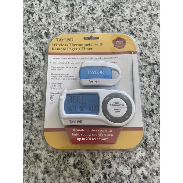 Taylor Wireless Thermometer 1479 with Remote Pager & Timer.