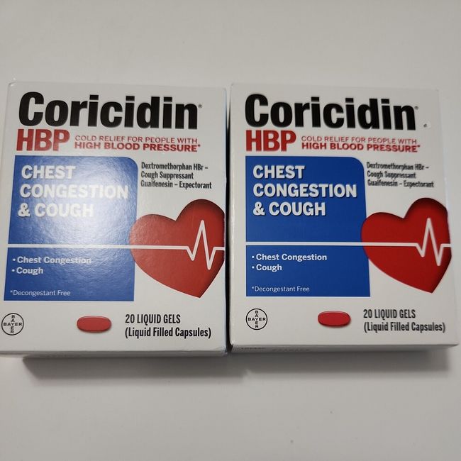 Coricidin Hbp Chest Congestion Cough For High Blood Pressure Exp x2 2025+