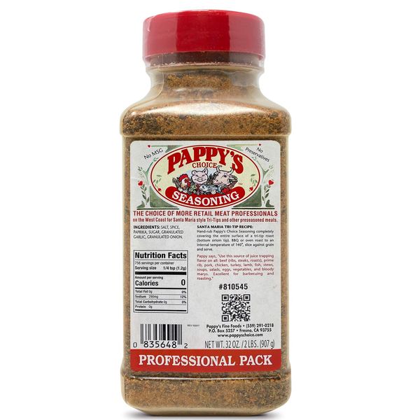 Pappy's Choice Seasonings - Original. Perfect for bbq and smoked brisket, steak, beef, chicken, fajita, hogs, rib, seafood, bagel, popcorn, jerk, pizza and more.
