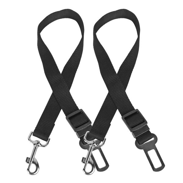 Adjustable Pet Dog Seat Belt Leash 2Pcs Safety Harness For Car Travel 42-67Cm