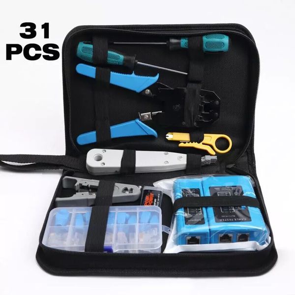 RJ45 Network Ethernet LAN Cat5e Cat6 Cable Tester Crimper Crimping Tools Set Kit