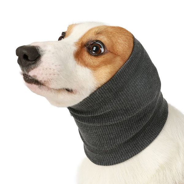 TARATI Dog Snood, For Dogs, Cats, Collar, Bandana, For Winter, Warm, Soft, Scarf, Neck Scarf, Dogs, Cute, Stylish, Dog Ear Cover, Bathing, Drying Anxiety, Gray M