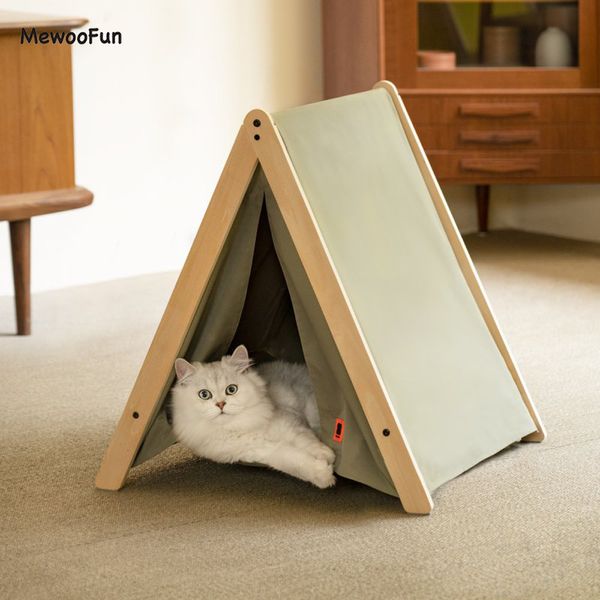 Mewoofun Green Portable Pet Tent Folding Cat House Indoor/Outdoor Cat Bed