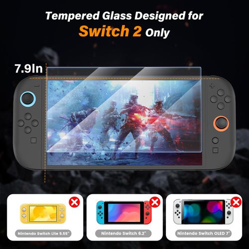 BRIBAT Switch 2 Screen Protector Designed for Nintendo Switch 2 2025 with Auto Alignment Kit, Switch-2 Tempered Glass[9H Hardness], 30s Installation, Anti-Scratch, Touch Sensitive, Ultra-Clear, 1 Pack