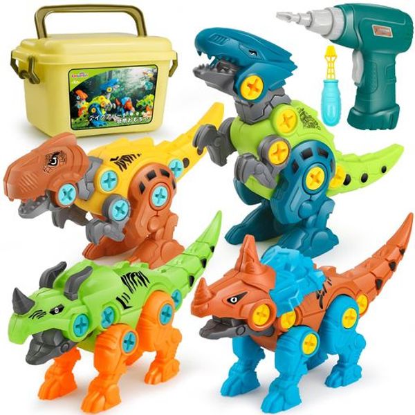 Assembly toys, dinosaur toys, 2, 3, 4, 5, 6 years old, boys, girls, children, popular tools, rankings, electric drill educational toys, carpenters, birthday presents