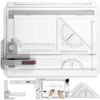 eSynic A4 Drawing Board Set A4 Multifunction Drafting Table Adjustable Measuring System Angle Parallel Motion Drawing Board with Protractor, Paper Locator, Sliding Ruler, Anti Slip Support Leg
