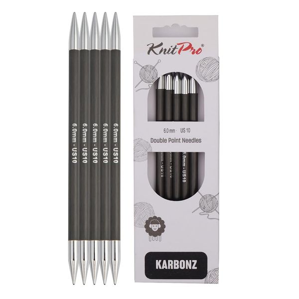KnitPro Karbonz Double Pointed Needles 6" (15cm) | 6.00 mm