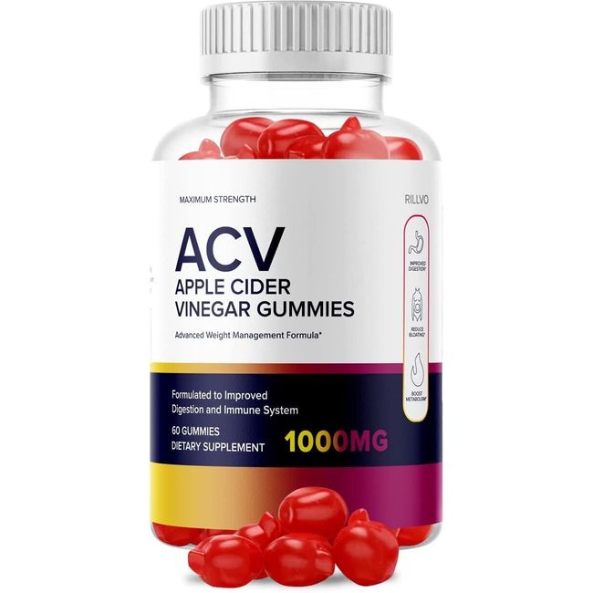 Rillvo Keto Start ACV Gummies Keto Start Apple Cider Vinegar Gummies (60...