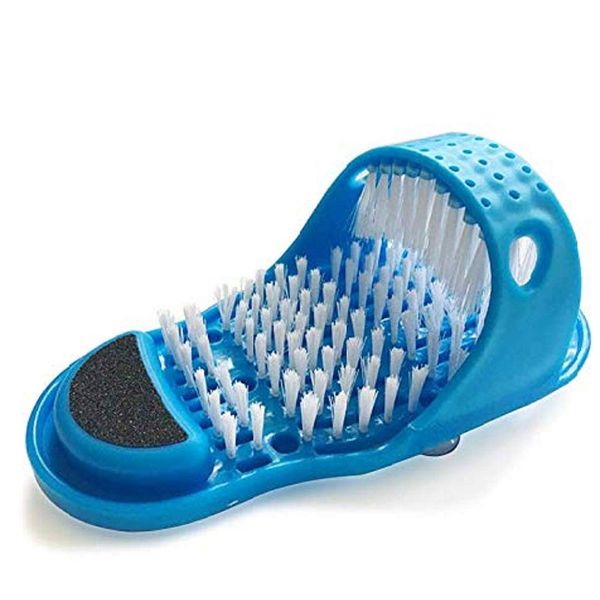 EVERMARKET Magic Feet Cleaner Simple Foot Scrubber Feet Shower Spa Easy Feet Cleaning Brush Exfoliating Foot Massager Slipper(Blue)