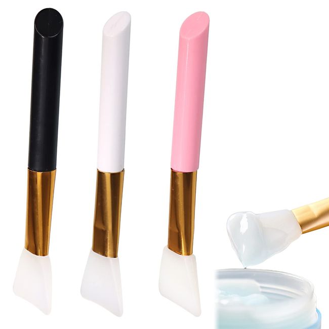 SYF-UN Silicone Face Mask Brush,3 Pcs Mask Beauty Tool Soft Silicone Facial Mud Face Mask Bush Applicator Skin Care Brush Hairless Body Lotion And Body Butter Applicator Tools