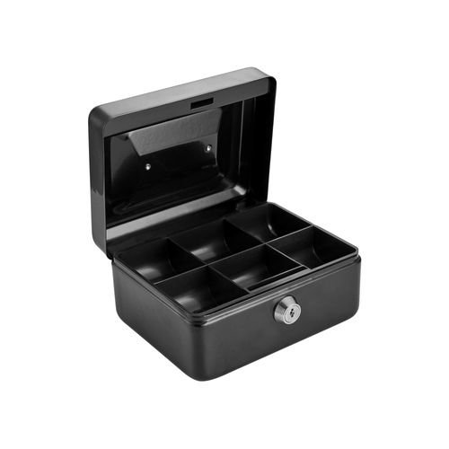 Tech Traders 6-Inch Metal Cash Box with 2 Keys - Colour May Vary