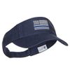e4Hats.com Thin Blue Line USA Flag Embroidered Washed Visor - Navy OSFM
