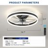 20" Ceiling Fan Light Kit Flush Mount LED Lamp with Remote APP Control Dimmable