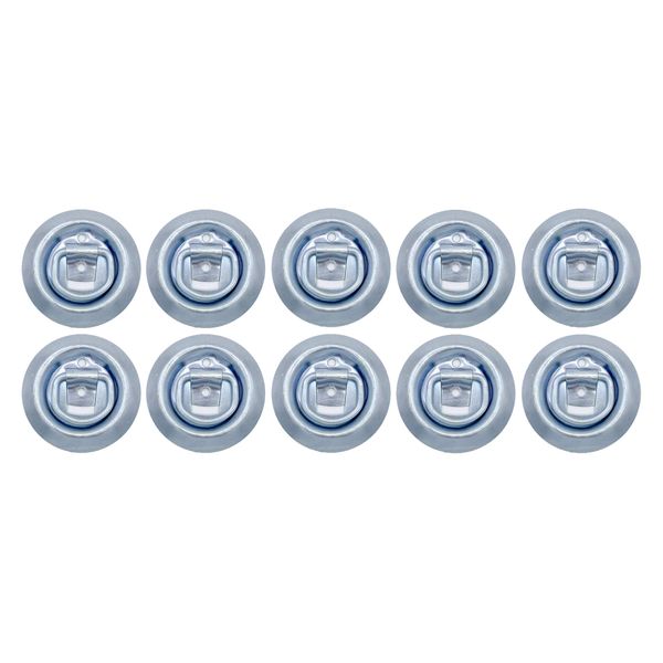 10 Surface Mount D Rope Ring 1/4" Tie Down Truck Trailer Cargo Van Point 4" Round (10)