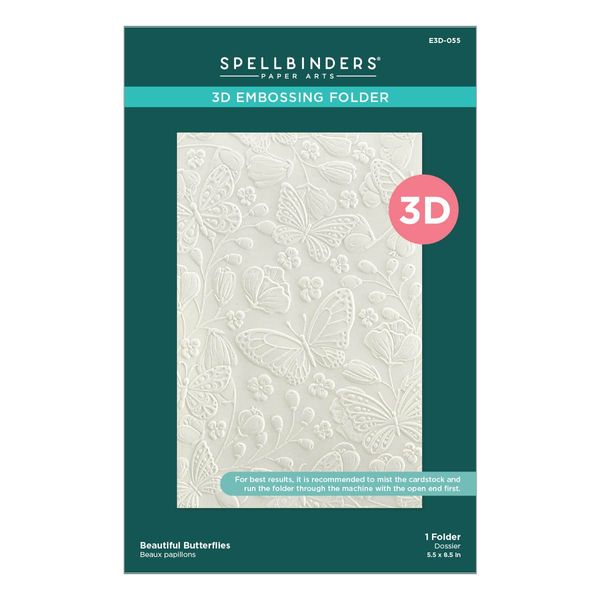 Spellbinders Beautiful Butterflies 3D Embossing Folder from The Stylish Ovals Collection, ONE