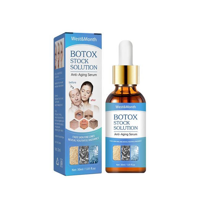 Botox Stock Solution Facial Serum Anti Aging Collagen Hydrating Serum Vitamin C Serum Vitamin E, Salicylic & Amino Acids, Botox Facial Serum Reduce Fine Lines, Wrinkles, Plump Skin