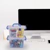 Ionoloy 2 Litres Clear Lidded Storage Boxes, Small Plastic Organiser Boxes, 6 Pack