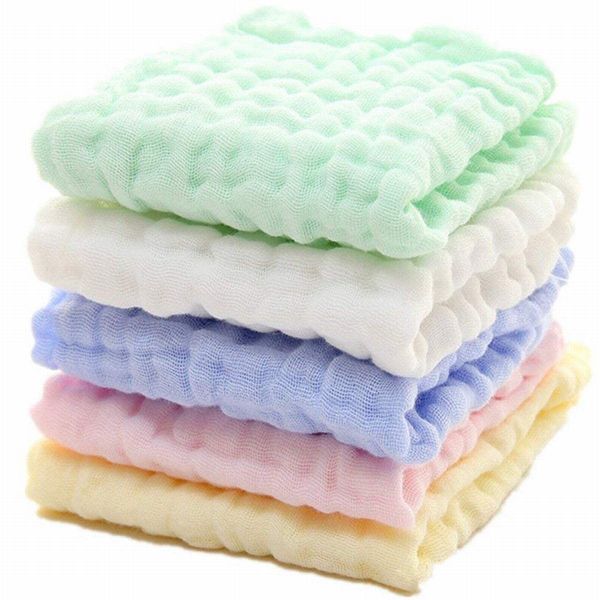 Baby Muslin Cotton Washcloths Set 5 Pack - Natural Muslin Cotton Baby Wipes, Soft Newborn Baby Face Towel(30x30cm)